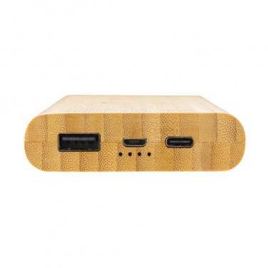 Logo trade corporate gifts picture of: Bamboo 8.000 mAh 5W wireless powerbank